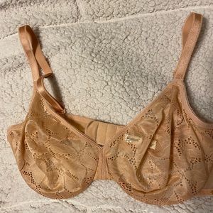 NWOT peach unlined Gossard lace bra 38D
